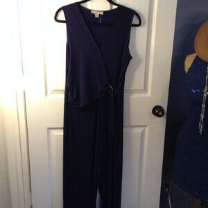 Michael Kors "M" Faux Wrap Jumpsuit; Sleeveless, Festive; Couture, Quite Luxury